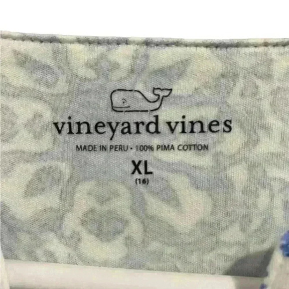 Vineyard Vines Girls Medallion Knit Shift  Scalloped Hem Nautical Dress Sz XL 16 - Picture 4 of 6